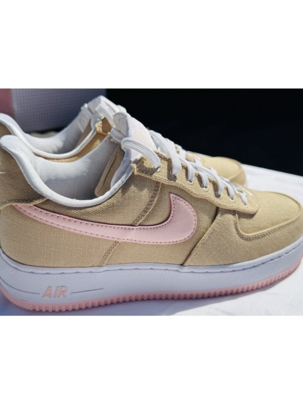 Nike Air Force 1 Men Casual Shoes Retro LL QS AF1 Linen Canvas Pink Size 9 - Picture 11 of 15